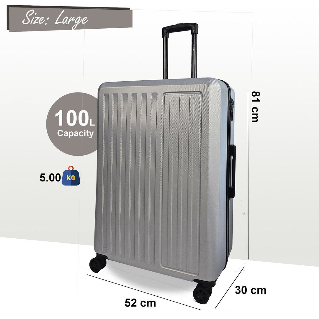 Cullman Large Hard Shell Silver Suitcase