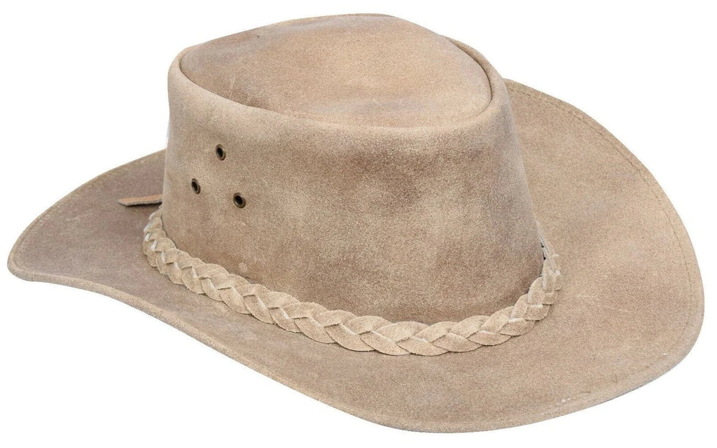 Camel Western/Bush Style Suede Hat