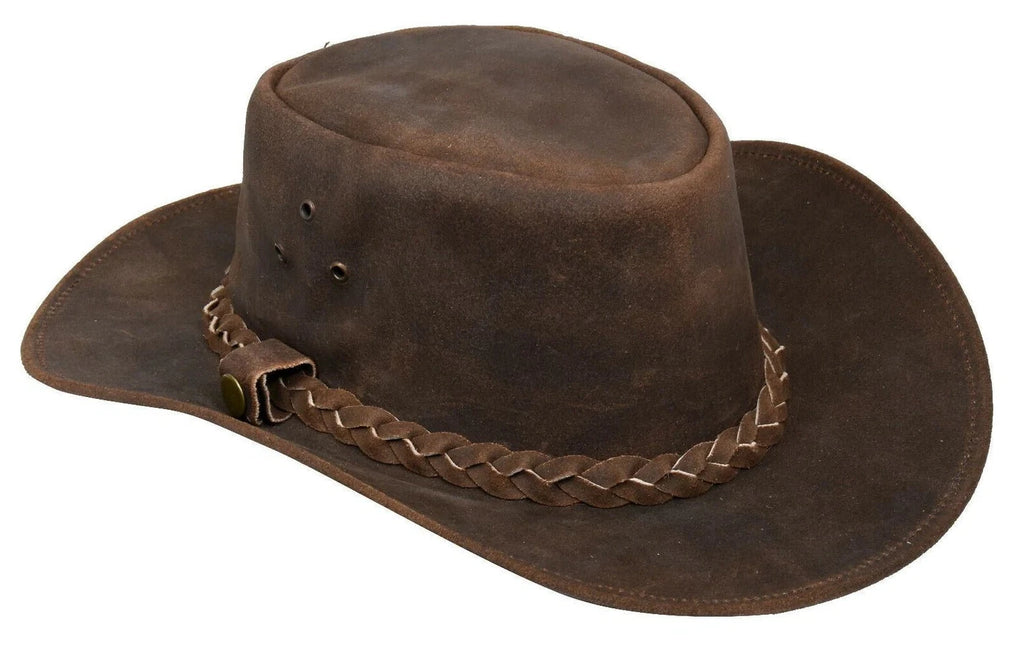 Vintage Brown Western/Bush Style Suede Hat