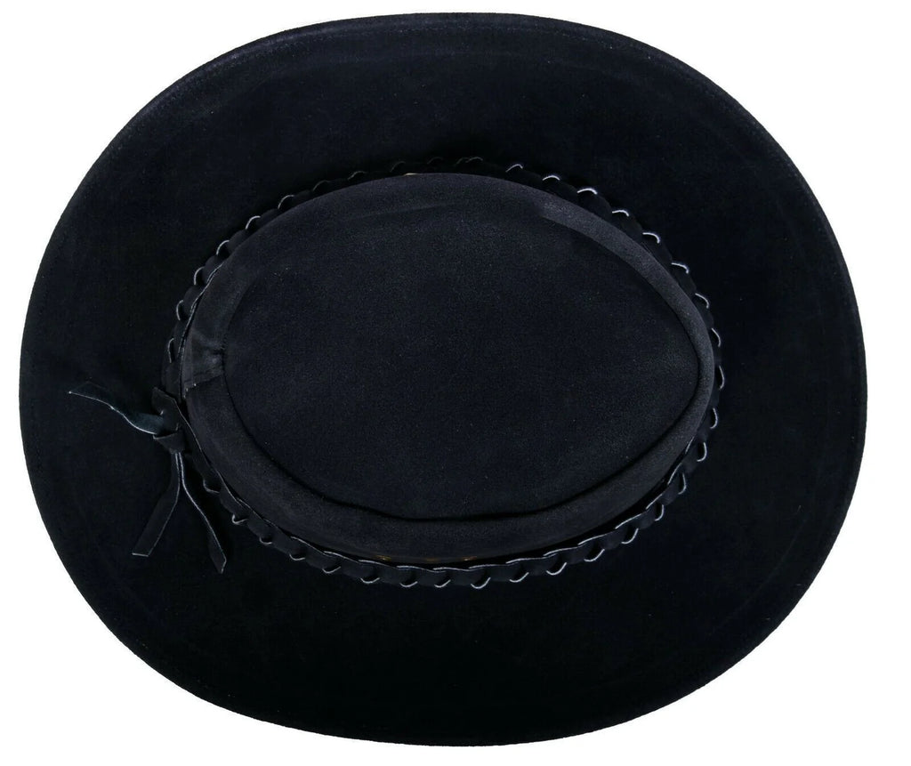 Black Western/Bush Style Suede Hat