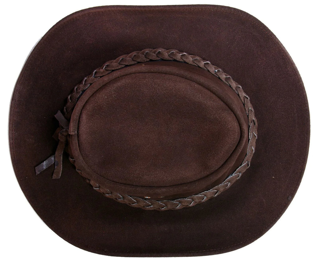 Brown Western/Bush Style Suede Hat