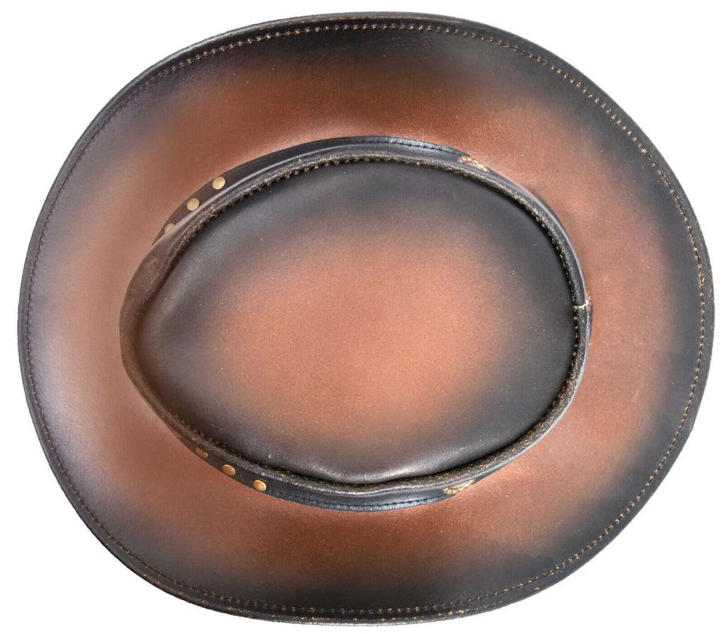 Smoke Brown Western/Bush Style Leather Hat