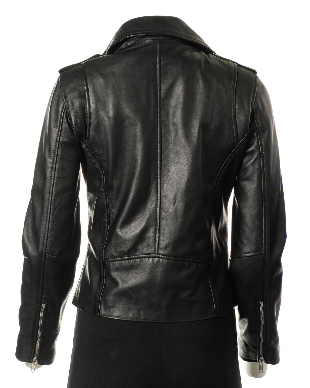 Ladies Classic Brando Style Leather Jacket: Bettina