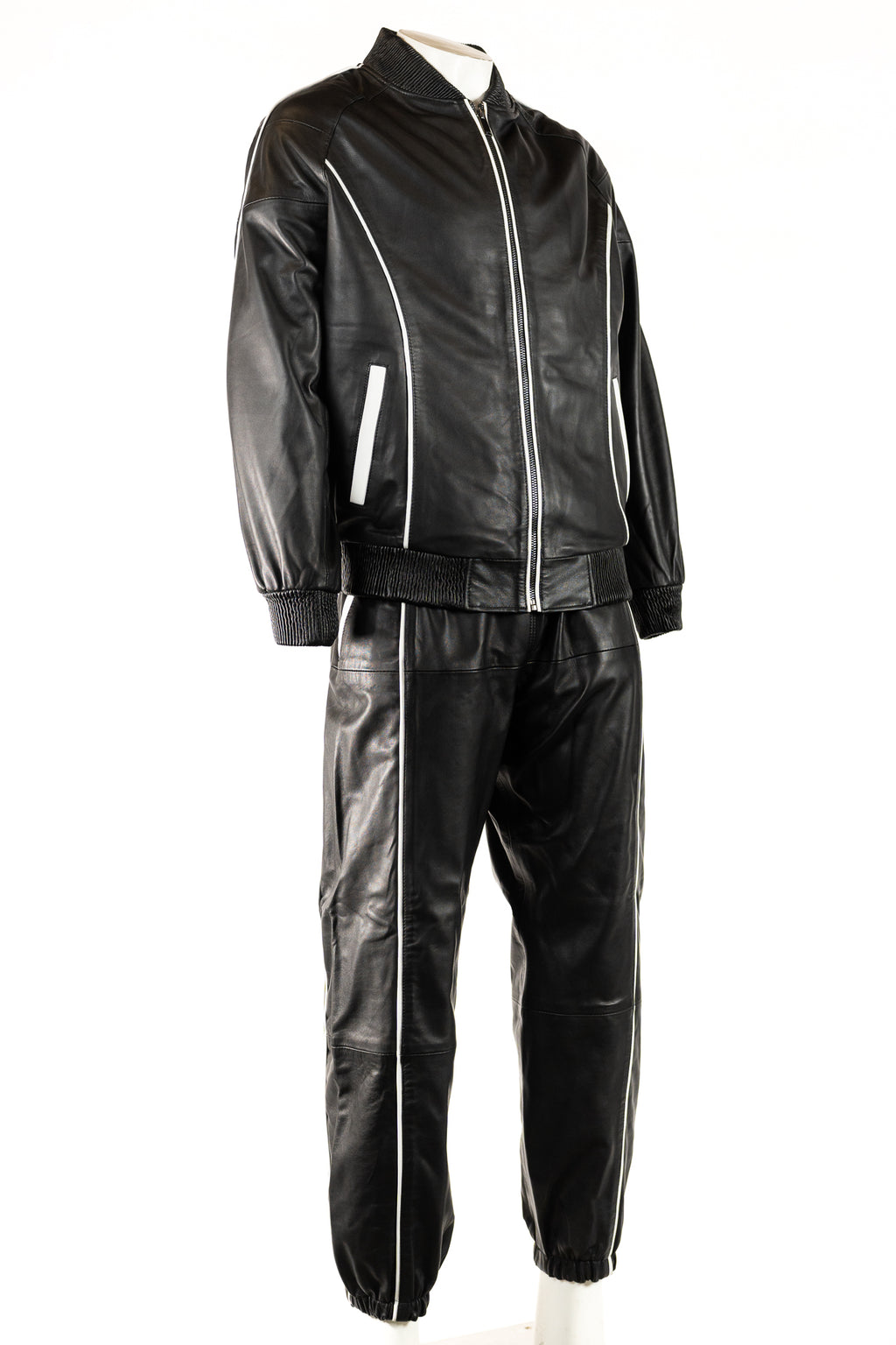 Mens leather tracksuit on sale