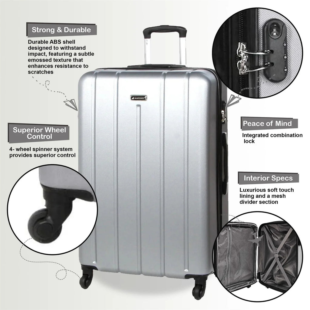 Castleberry Cabin Hard Shell Silver Suitcase