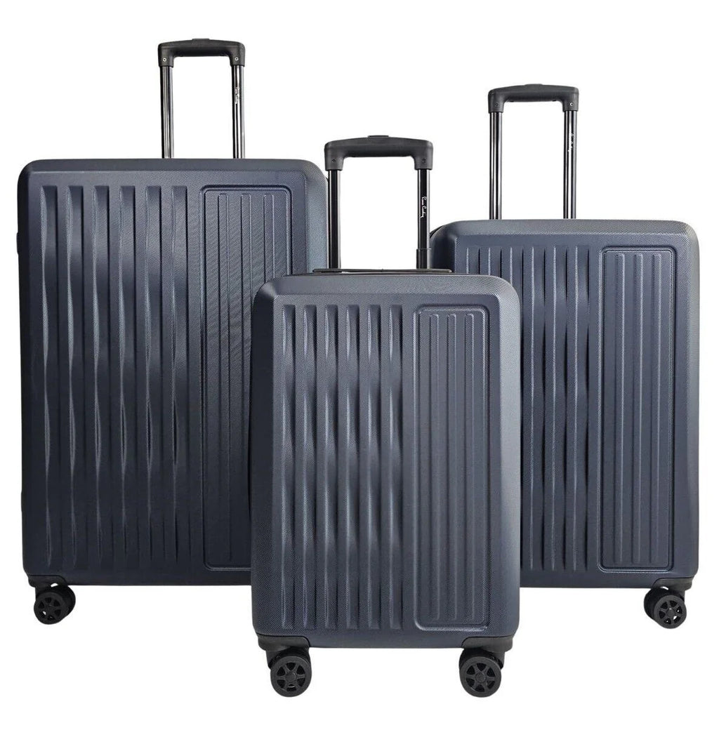 Cullman Set of 3 Navy Hard Shell White Suitcases