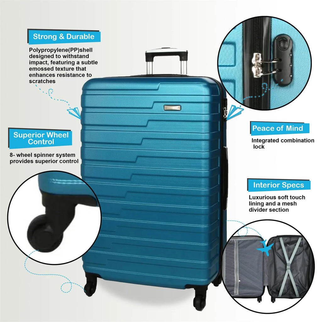 Crossville Cabin Hard Shell Teal Blue Suitcase