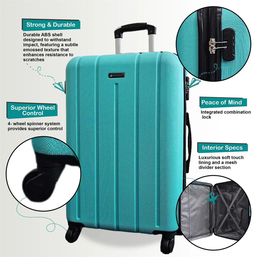 Castleberry Set of 3 Hard Shell Teal Suitcases