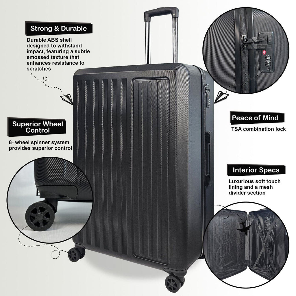 Cullman Large Hard Shell Black Suitcase