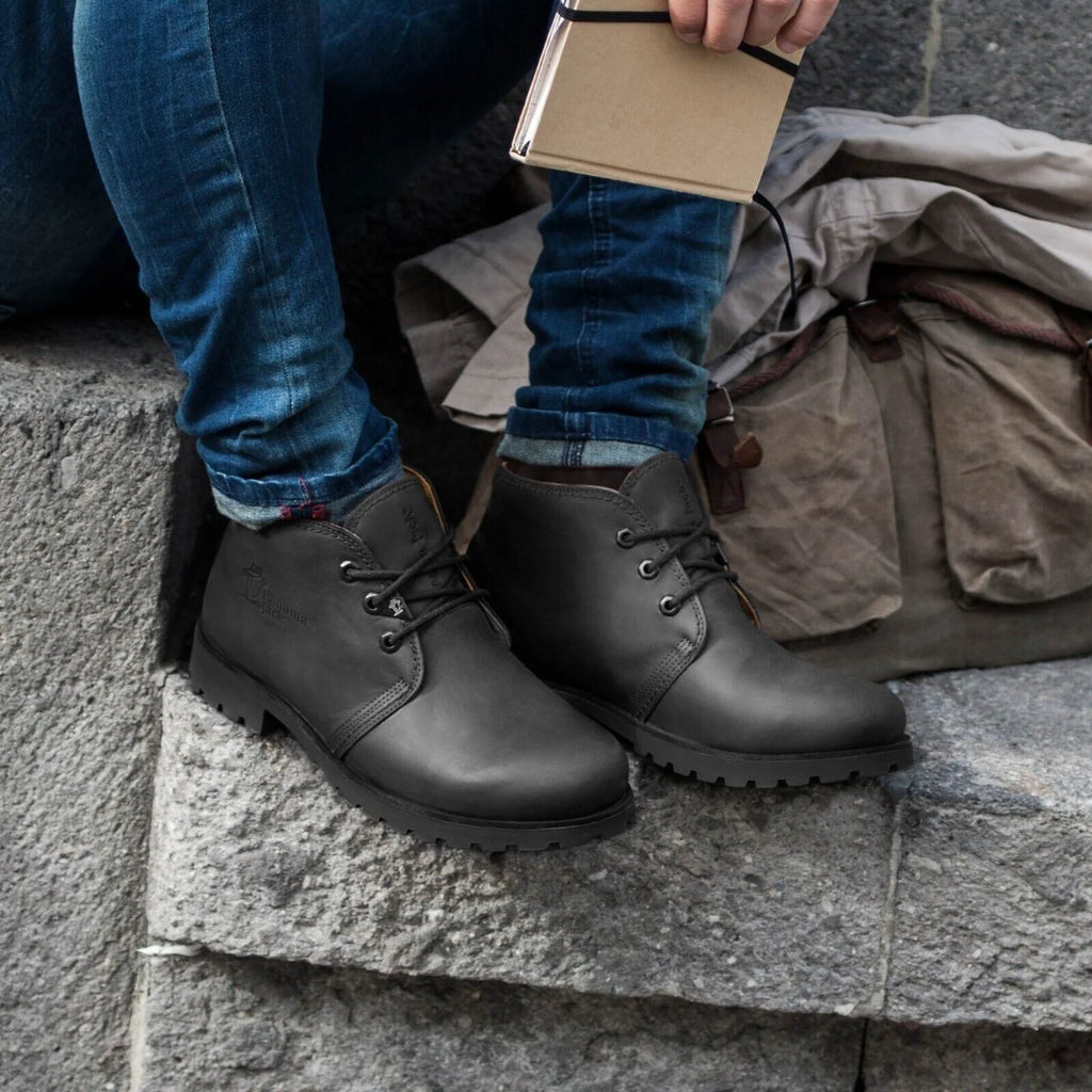 Panama Jack - C3 Men's Black Leather Waterproof Havana Joe Ankle Boots