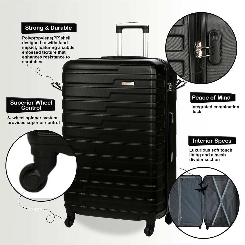 Crossville Cabin Hard Shell Black Suitcase