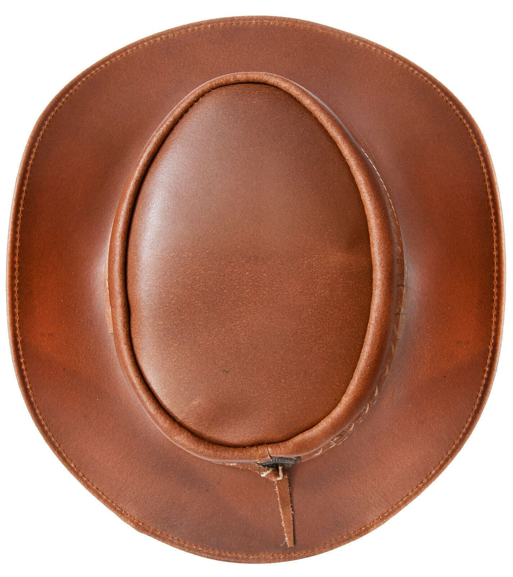 Tan Western/Bush Style Leather Hat