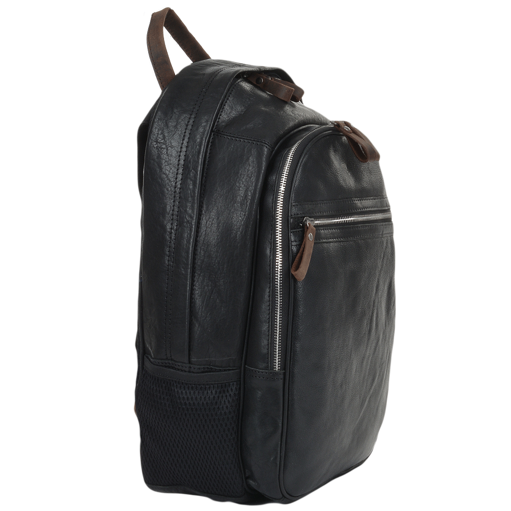 Black & Mud Leather Backpack