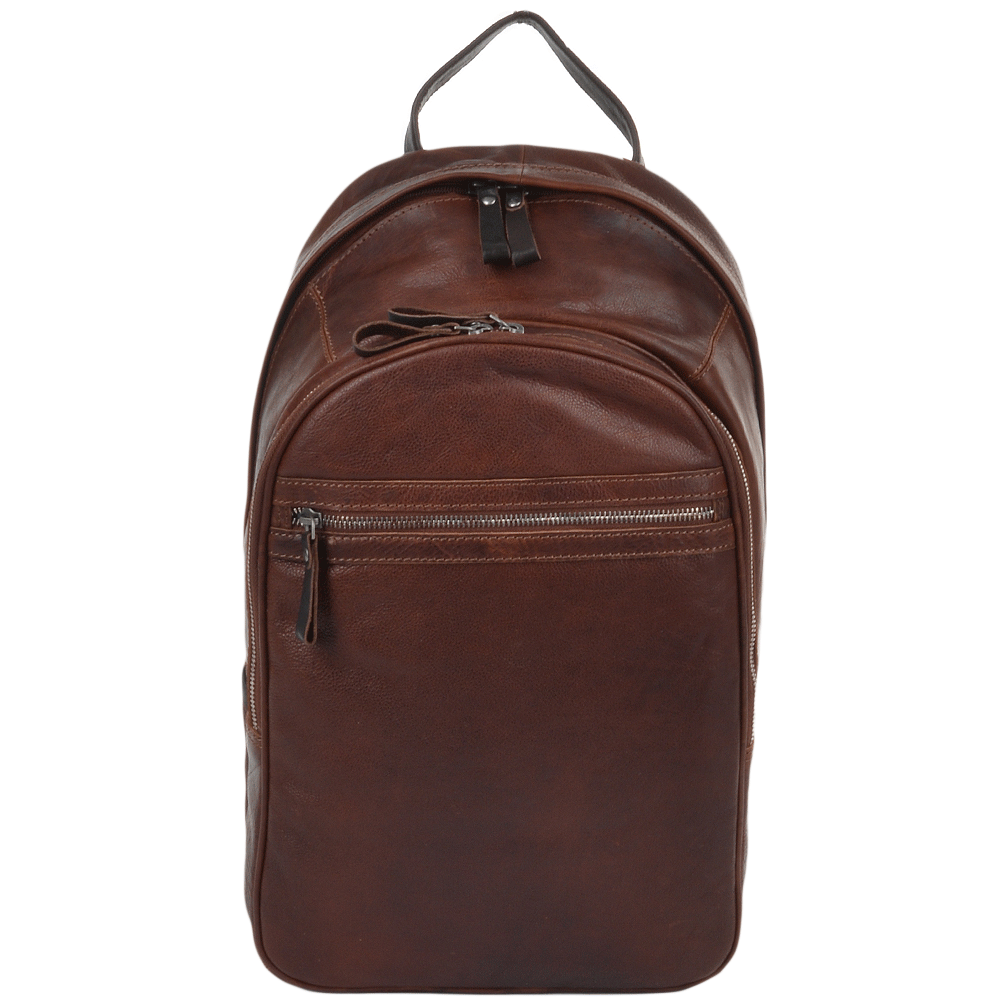 Tan & Brown Leather Backpack