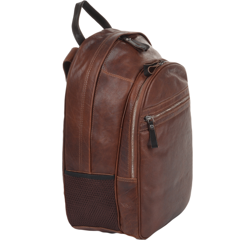 Tan & Brown Leather Backpack